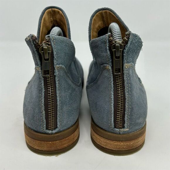 Born Women's Arula Blue Suede Ankle Booties Size 7.5 Casual Fall Back Zipper - Picture 9 of 15